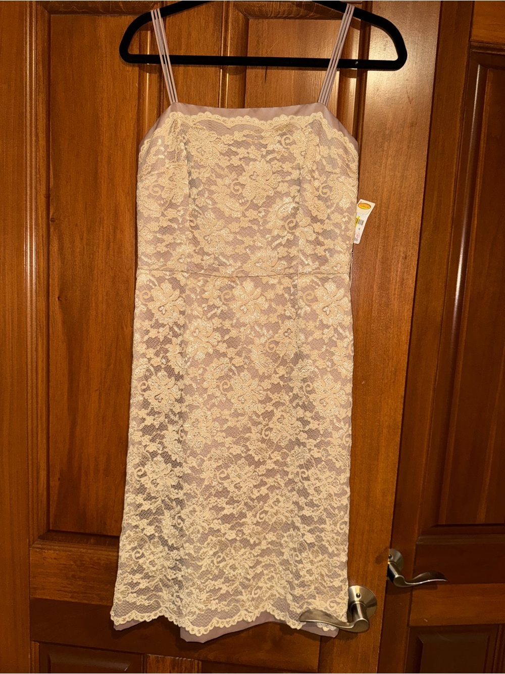 Talbots Cream Lace Slip Dress with Spaghetti Straps